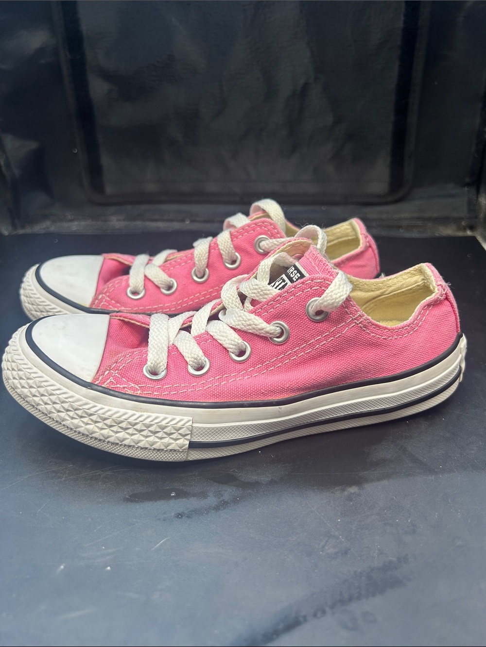 Converse Kids Low-Top Canvas Sneakers in Pink with White Accents
